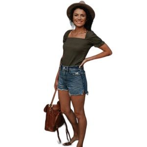 Abercrombie & Fitch Curve Love High Rise Mom Shorts